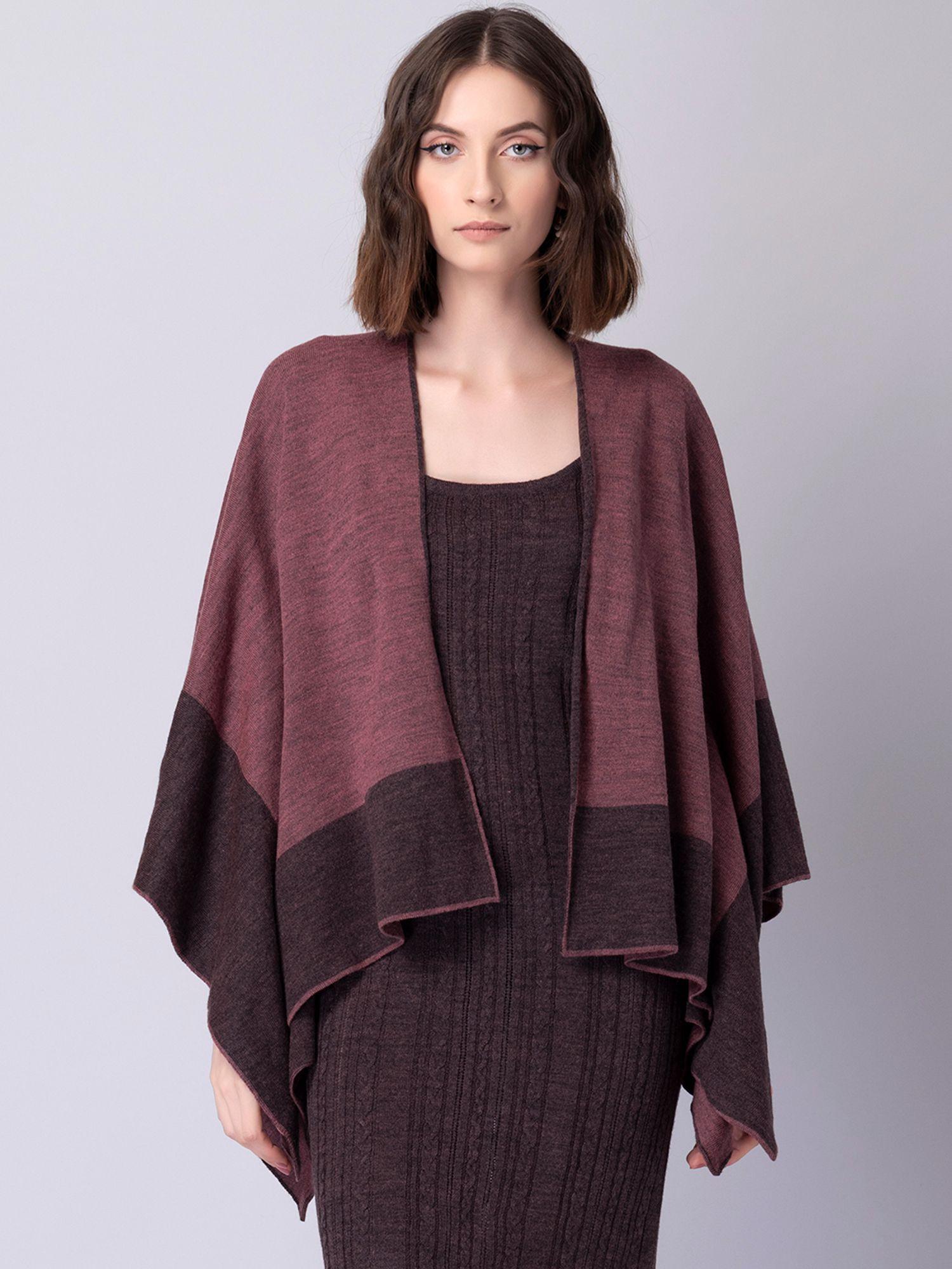 mauve colorblock shrug