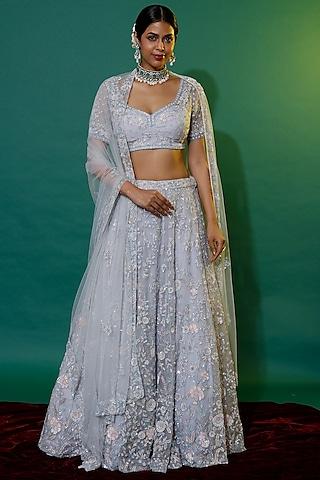 mauve embellished lehenga set