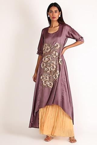 mauve embroidered tunic