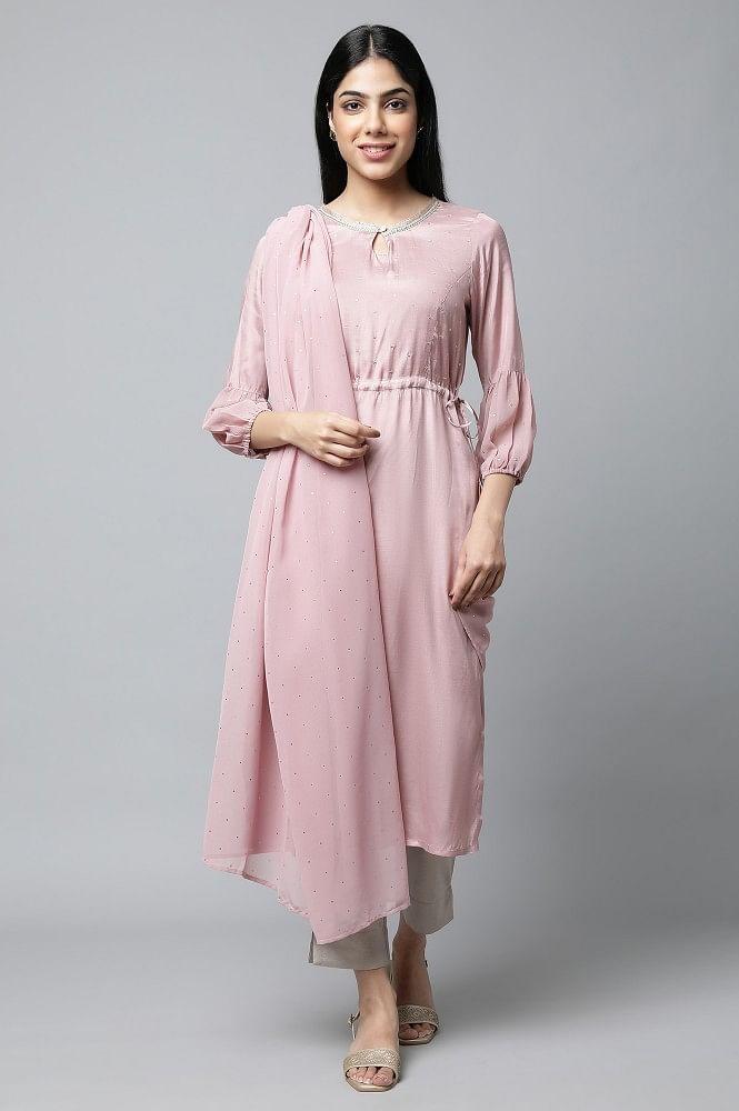 mauve festive kurta set