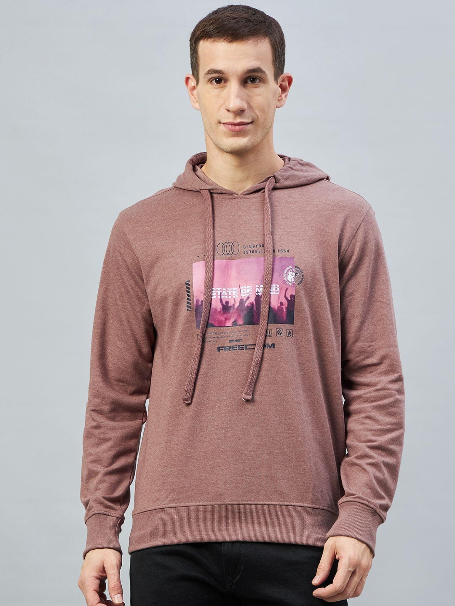 mauve hooded sweatshirt