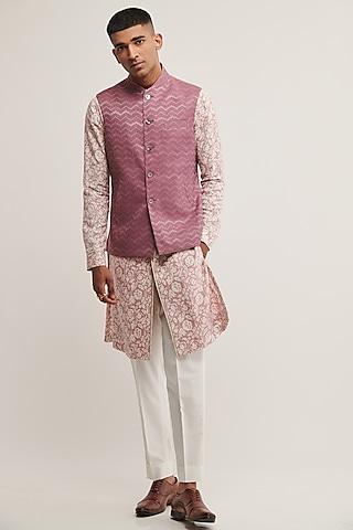 mauve mist embroidered jawahar jacket