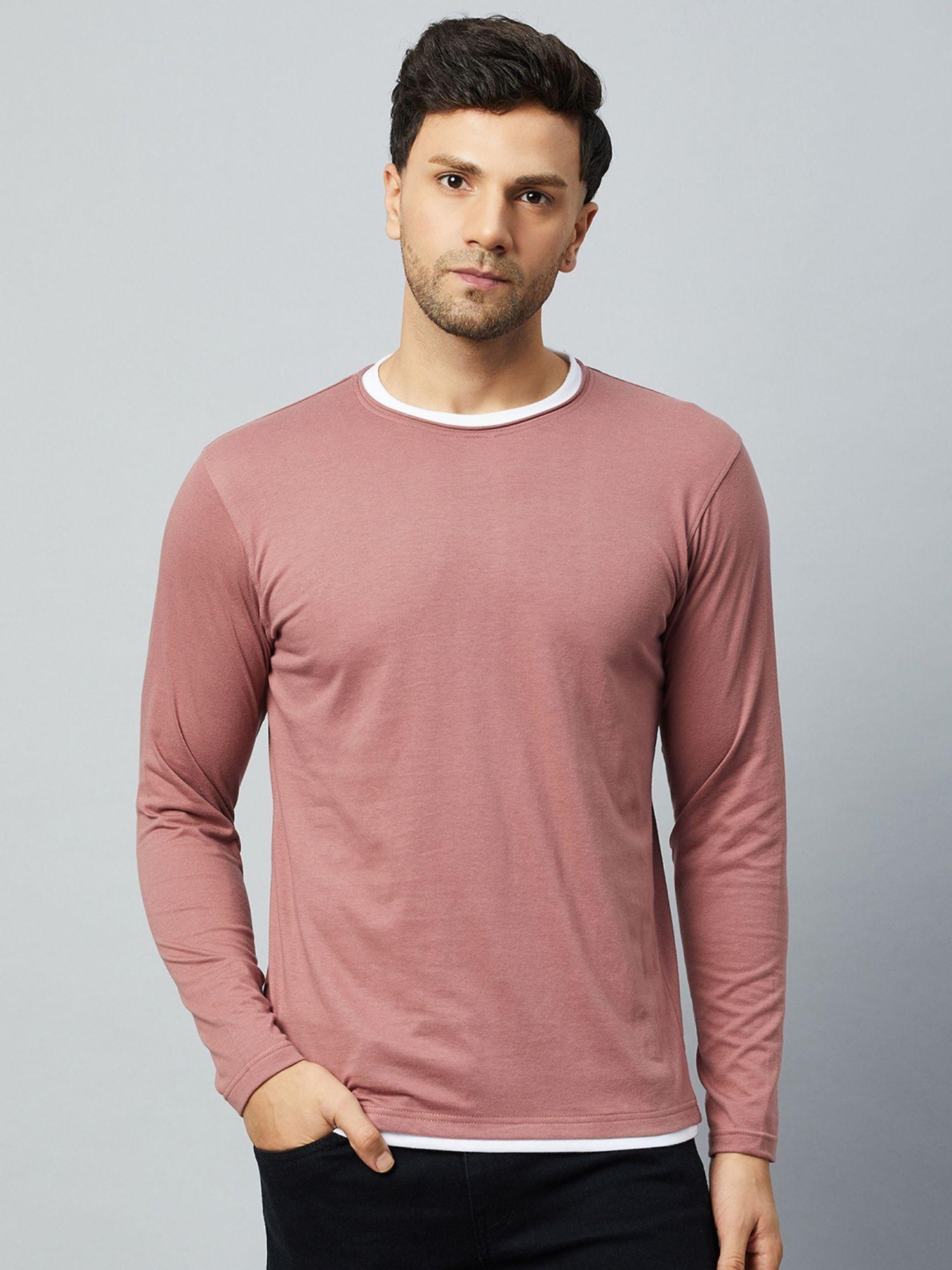 mauve pink solid t-shirt