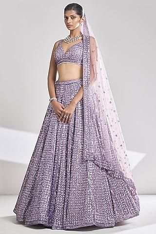 mauve sequinned lehenga set