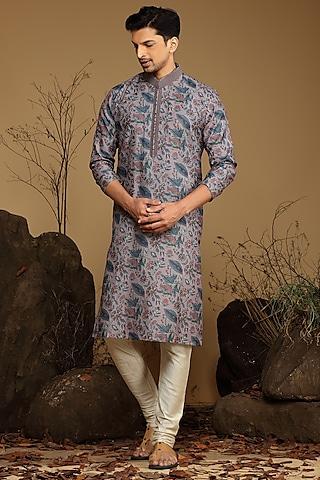 mauve silk kurta set