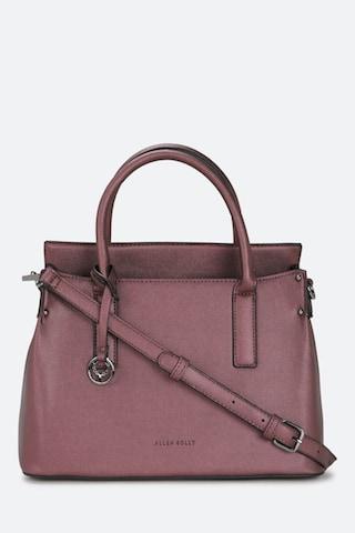 mauve solid casual polyurethane women sling bag