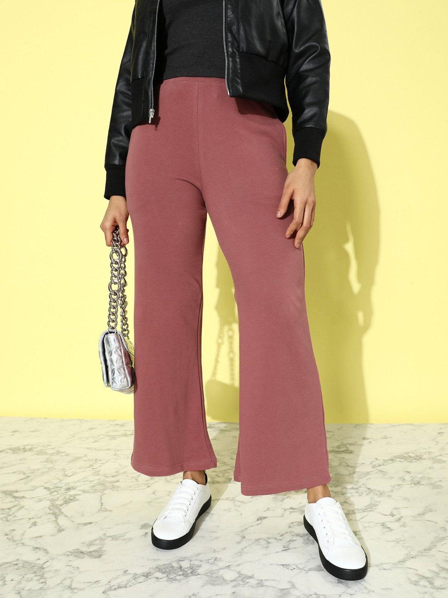 mauve solid korean pant