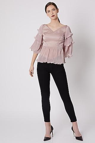 mauve top with pleats