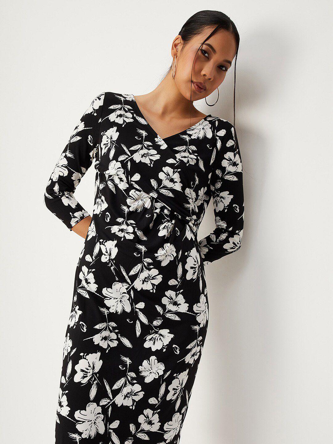 max black floral print dress