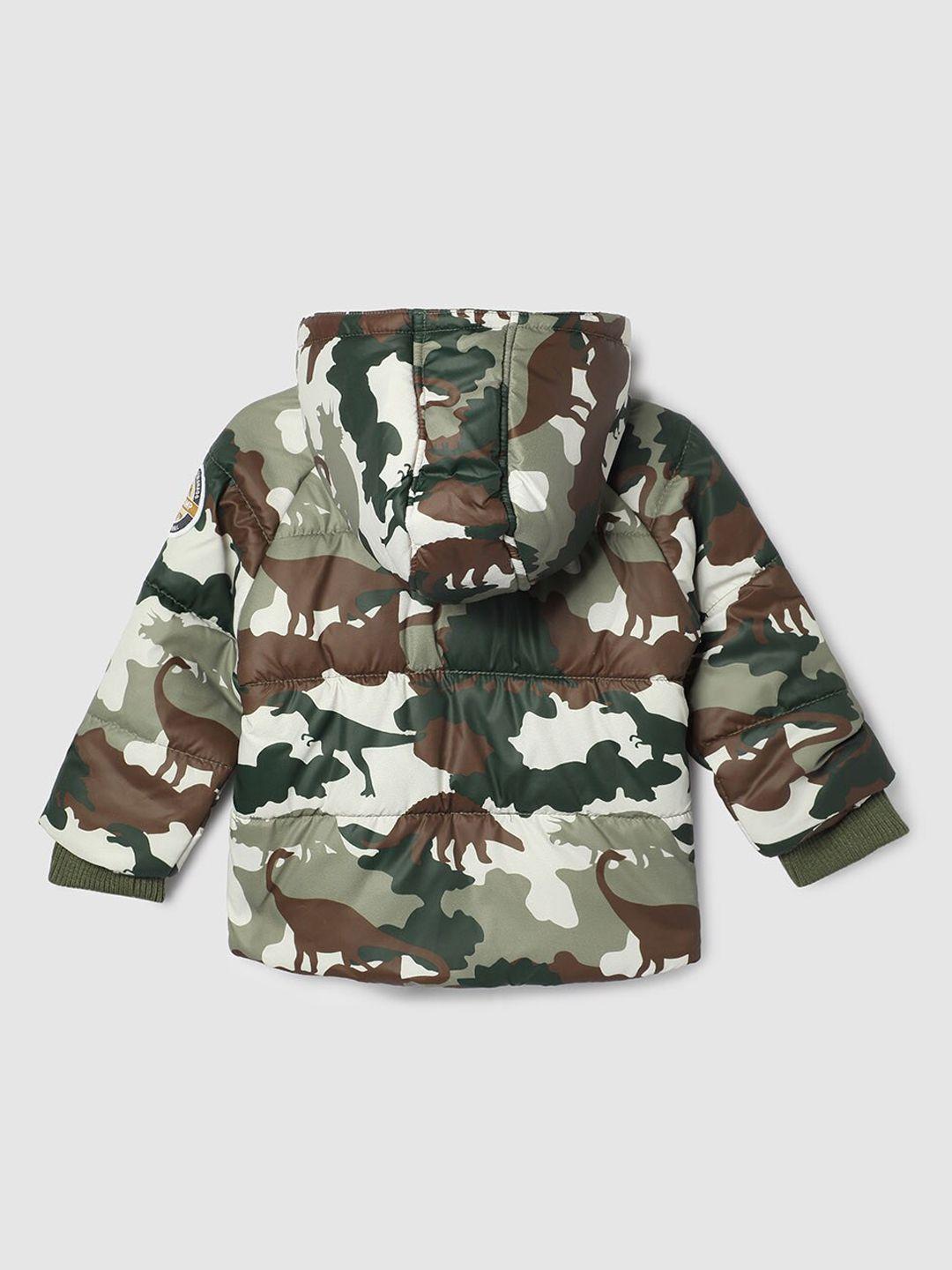 max boys camouflage printed hooded puffer jacket