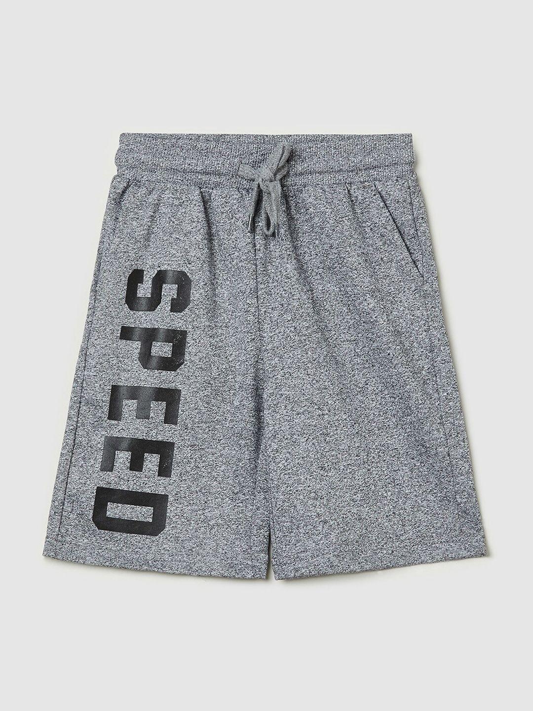 max boys charcoal printed shorts
