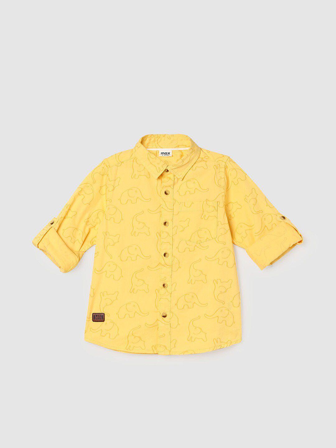 max boys conversational printed casual pure cotton shirt