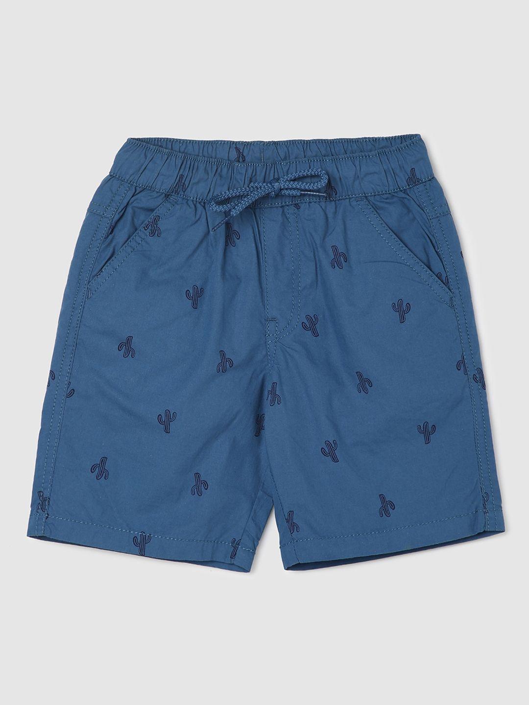 max boys conversational printed pure cotton mid-rise shorts
