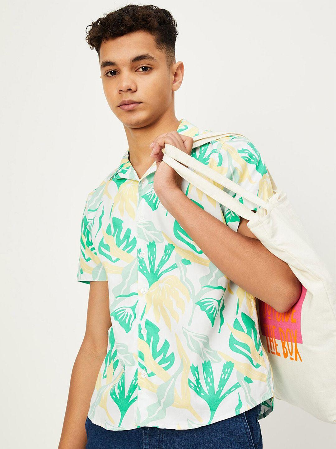max boys floral opaque printed casual shirt