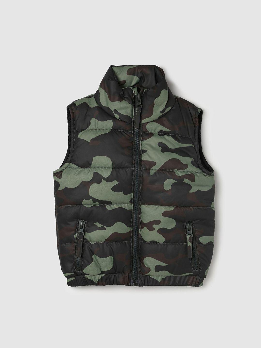 max boys green camouflage padded jacket