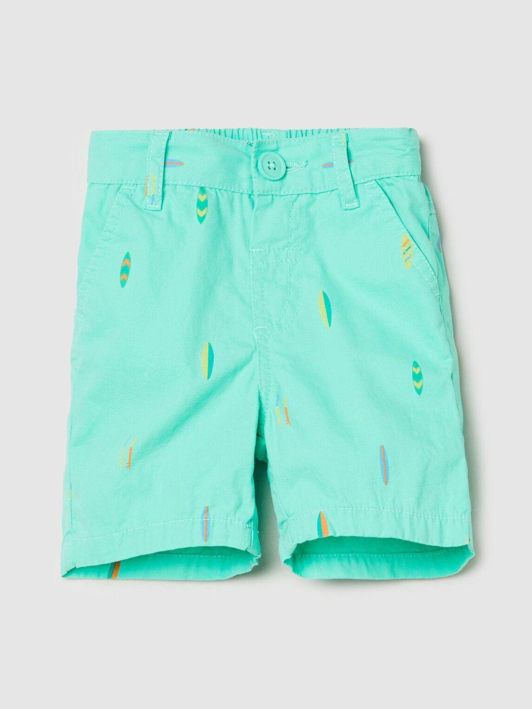 max boys green conversational printed shorts
