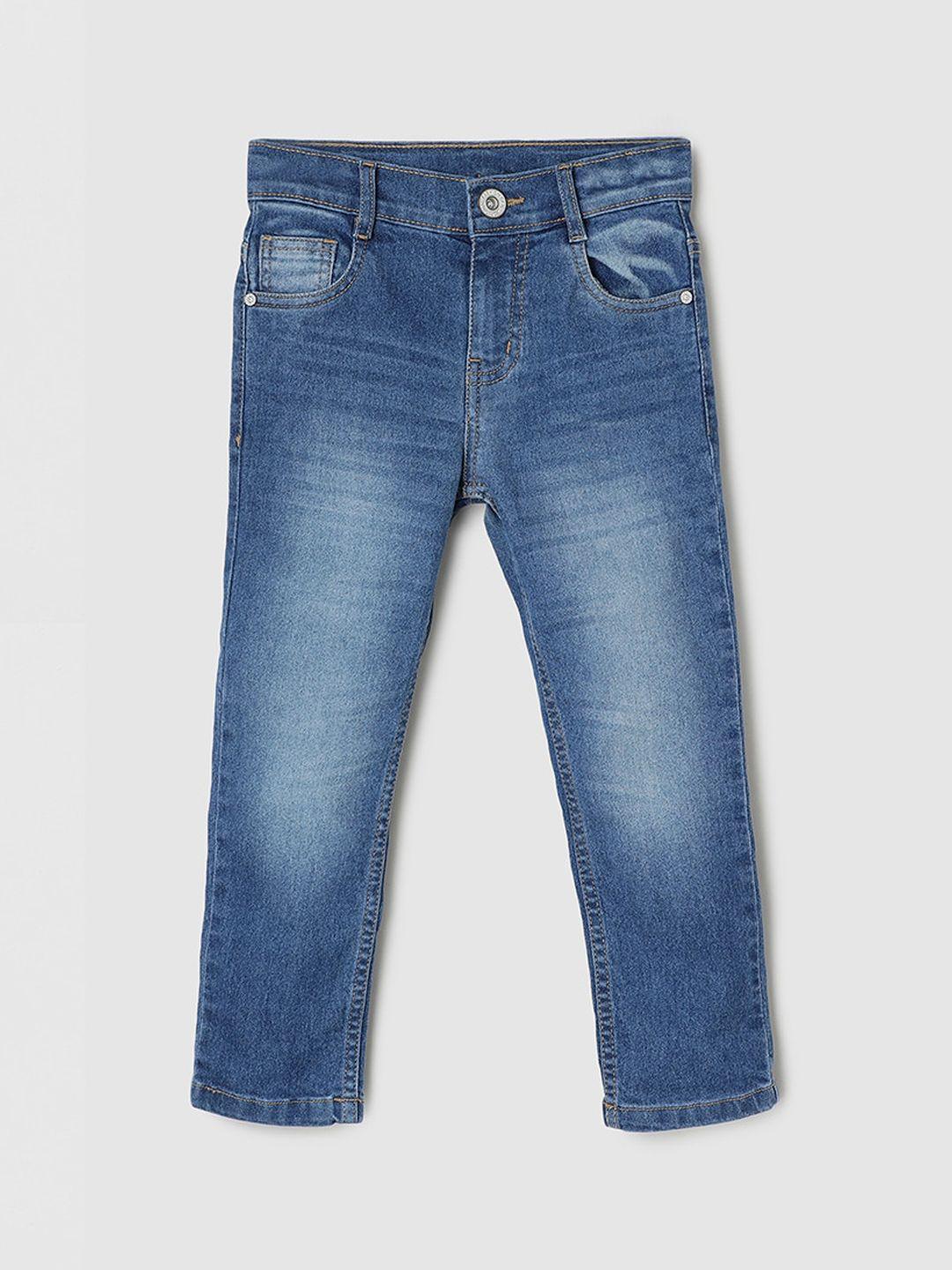 max boys mid-rise heavy fade pure cotton jeans