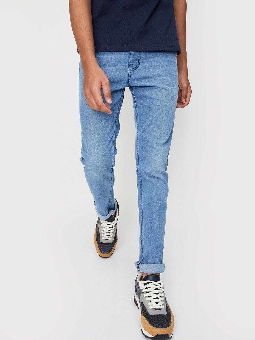 max boys mildly distressed light fade jeans