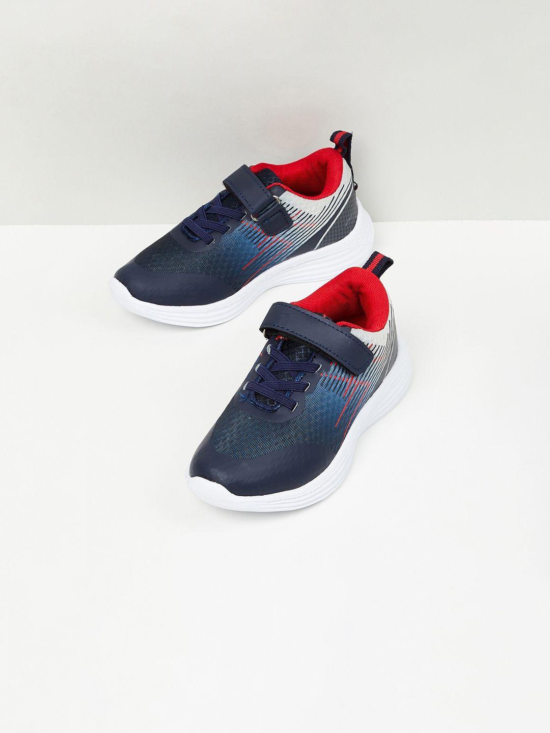 max boys navy blue printed sneakers