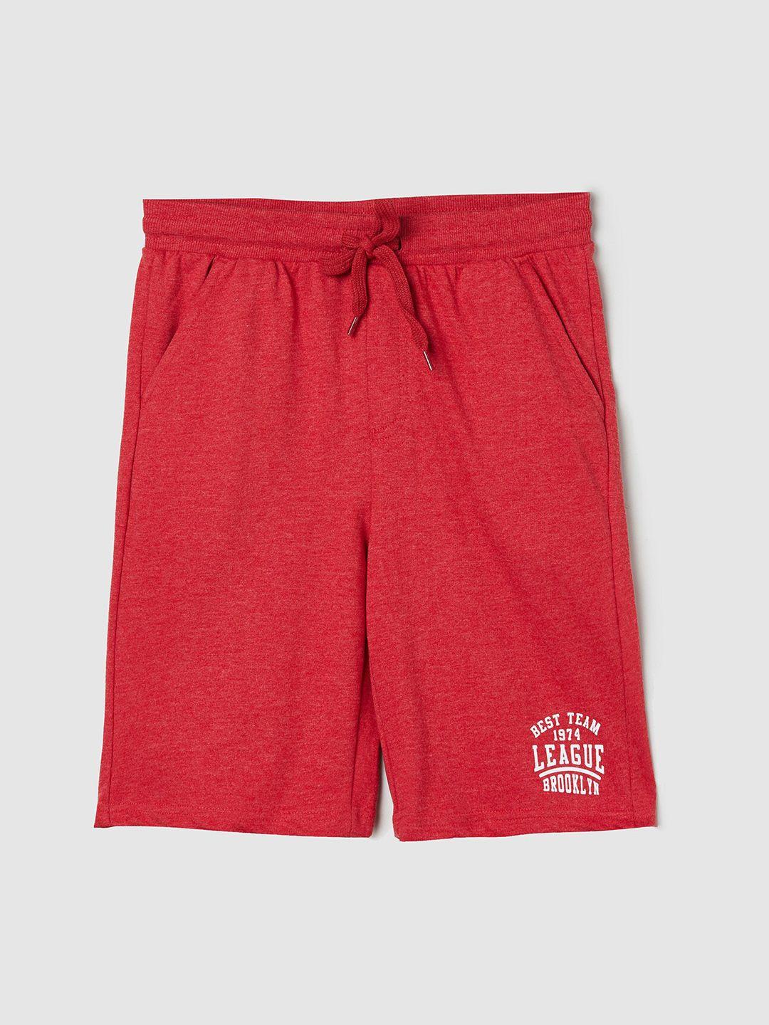 max boys red solid shorts