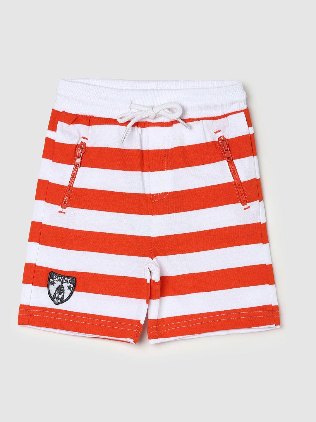 max-boys-red-striped-pure-cotton-shorts
