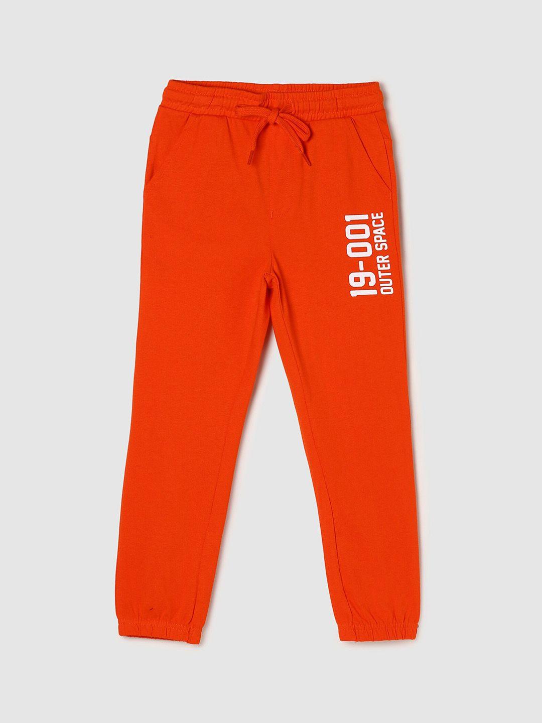 max boys rust coral solid pure cotton joggers