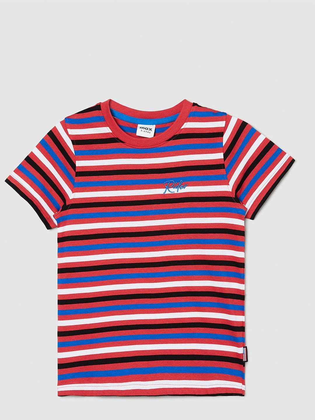 max boys striped pockets pure cotton t-shirt