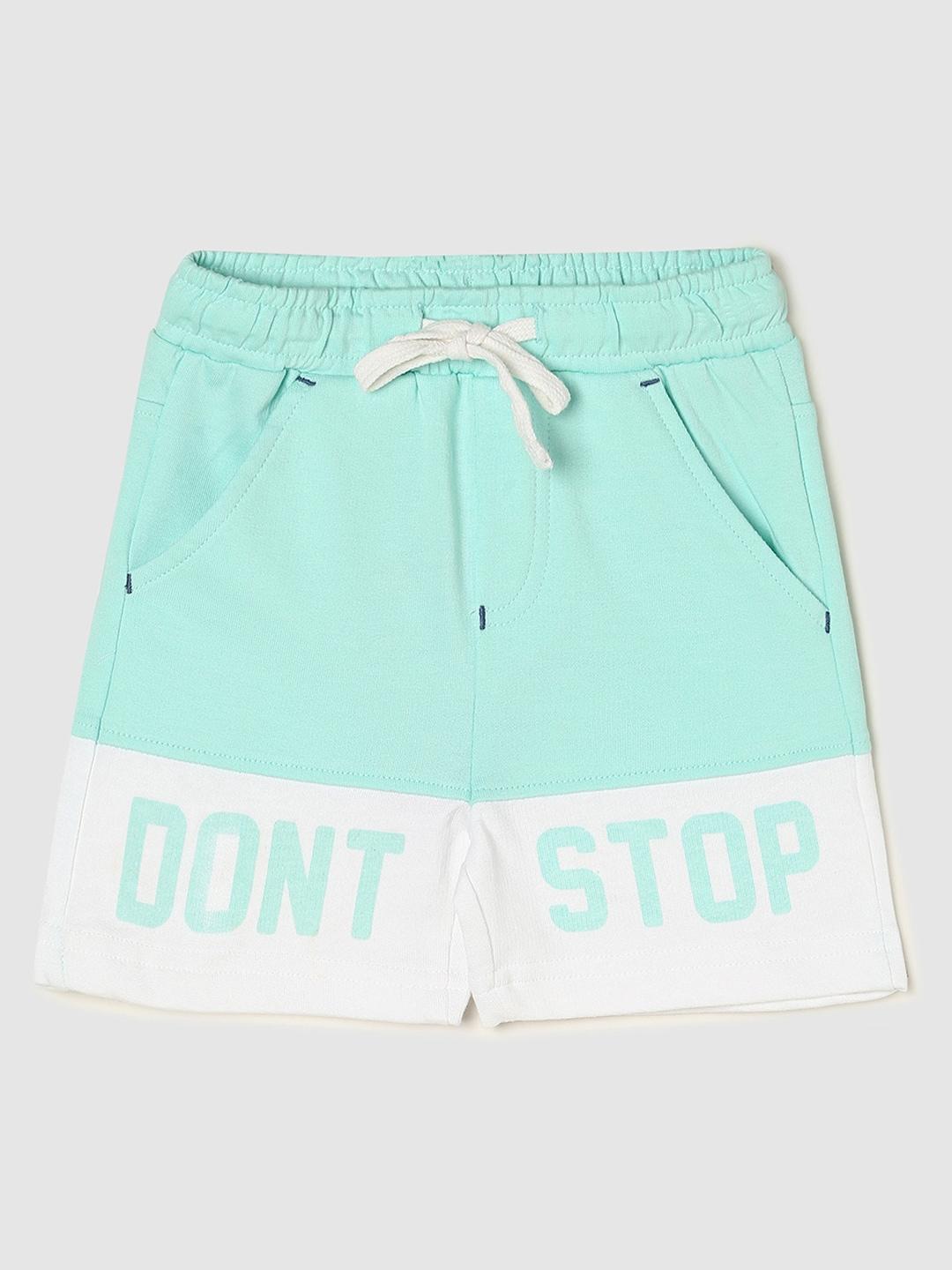 max boys typography printed mid rise pure cotton shorts