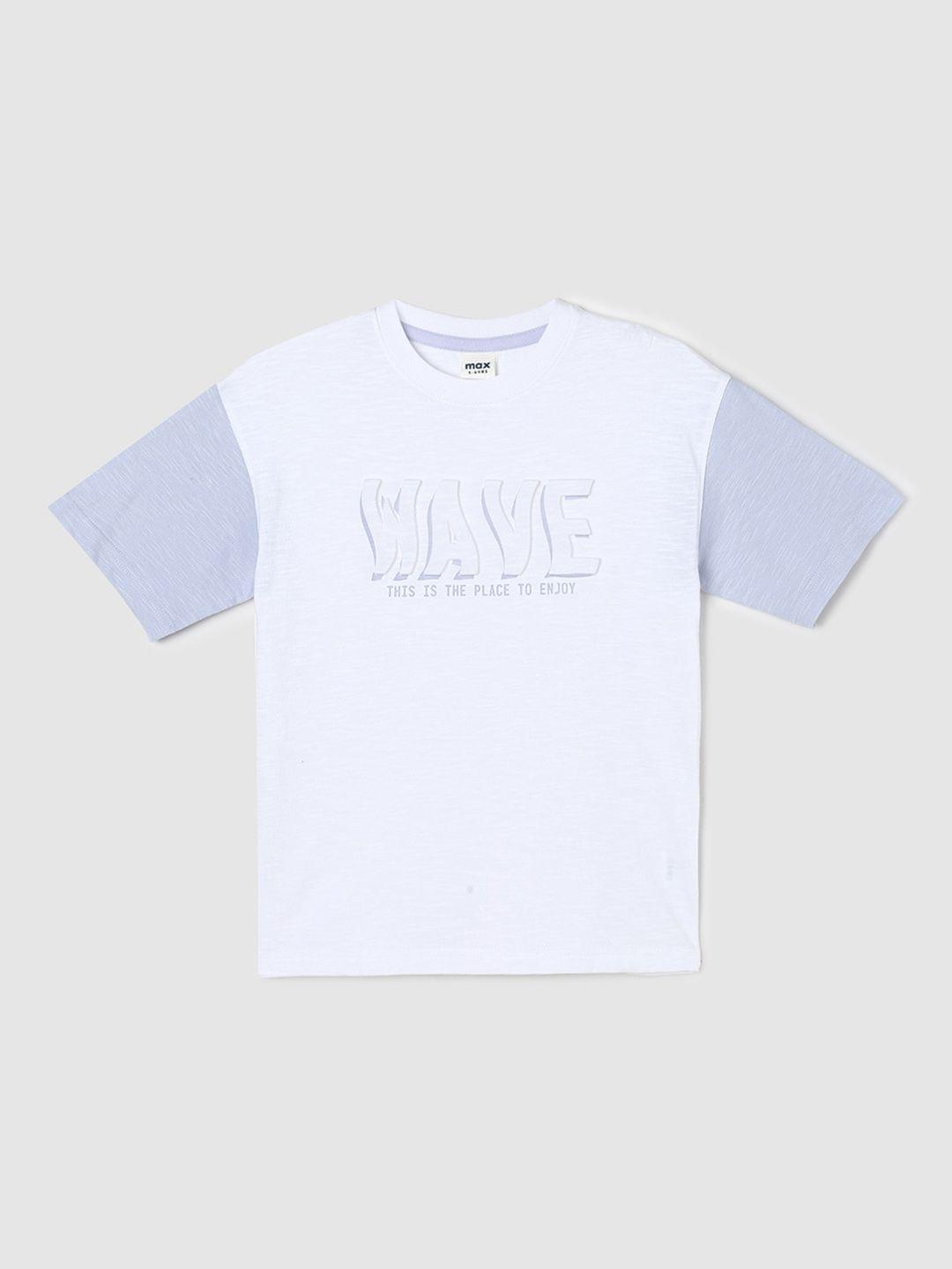 max boys typography printed pure cotton t-shirt