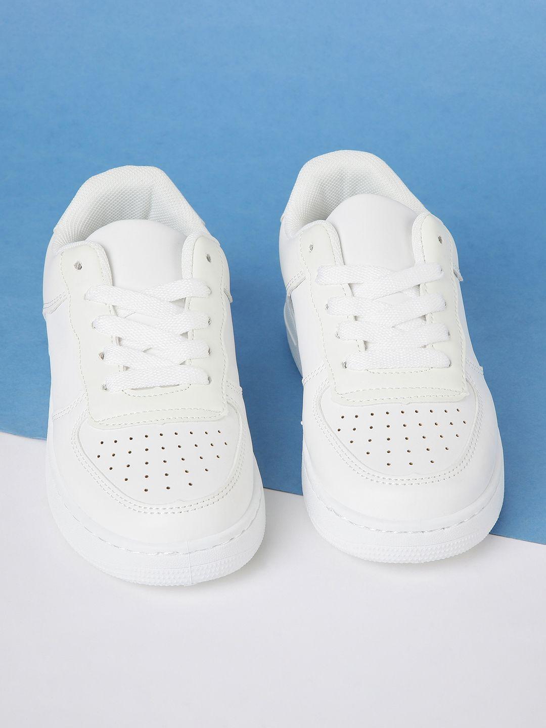max boys white perforated under sunlight colour changing lace-up sneakers