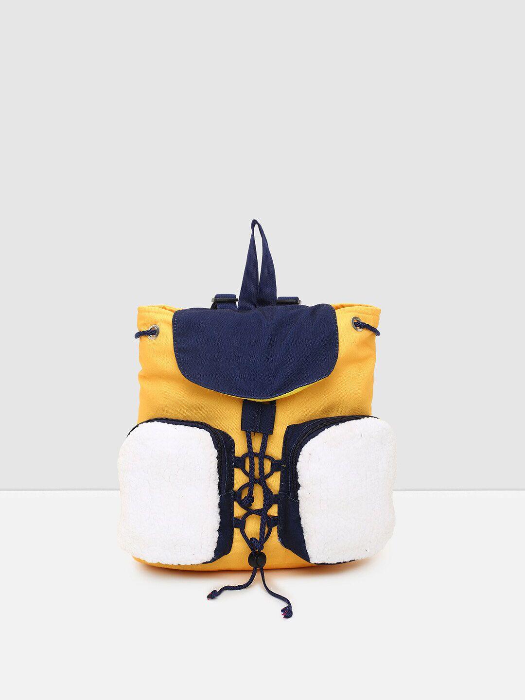 max boys yellow & blue colourblocked backpack