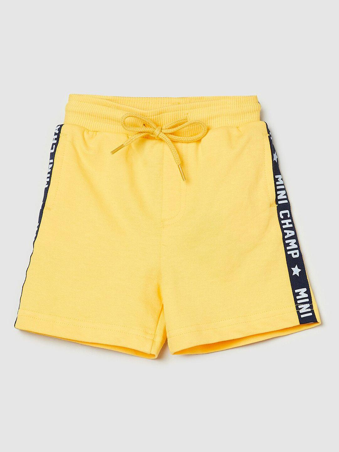 max boys yellow solid shorts