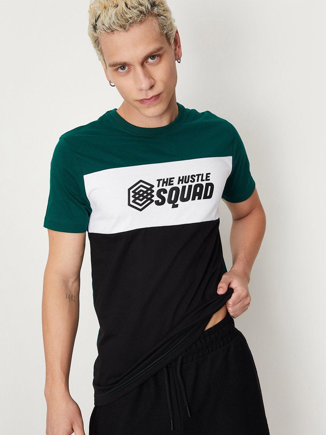 max colourblocked round neck sports t-shirt
