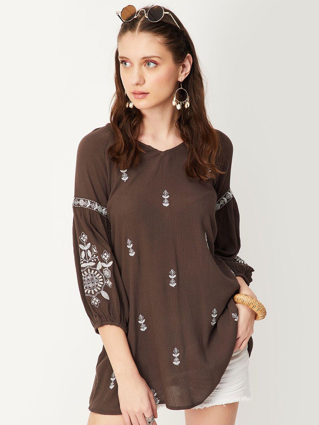 max ethnic motif embroidered a-line tunic