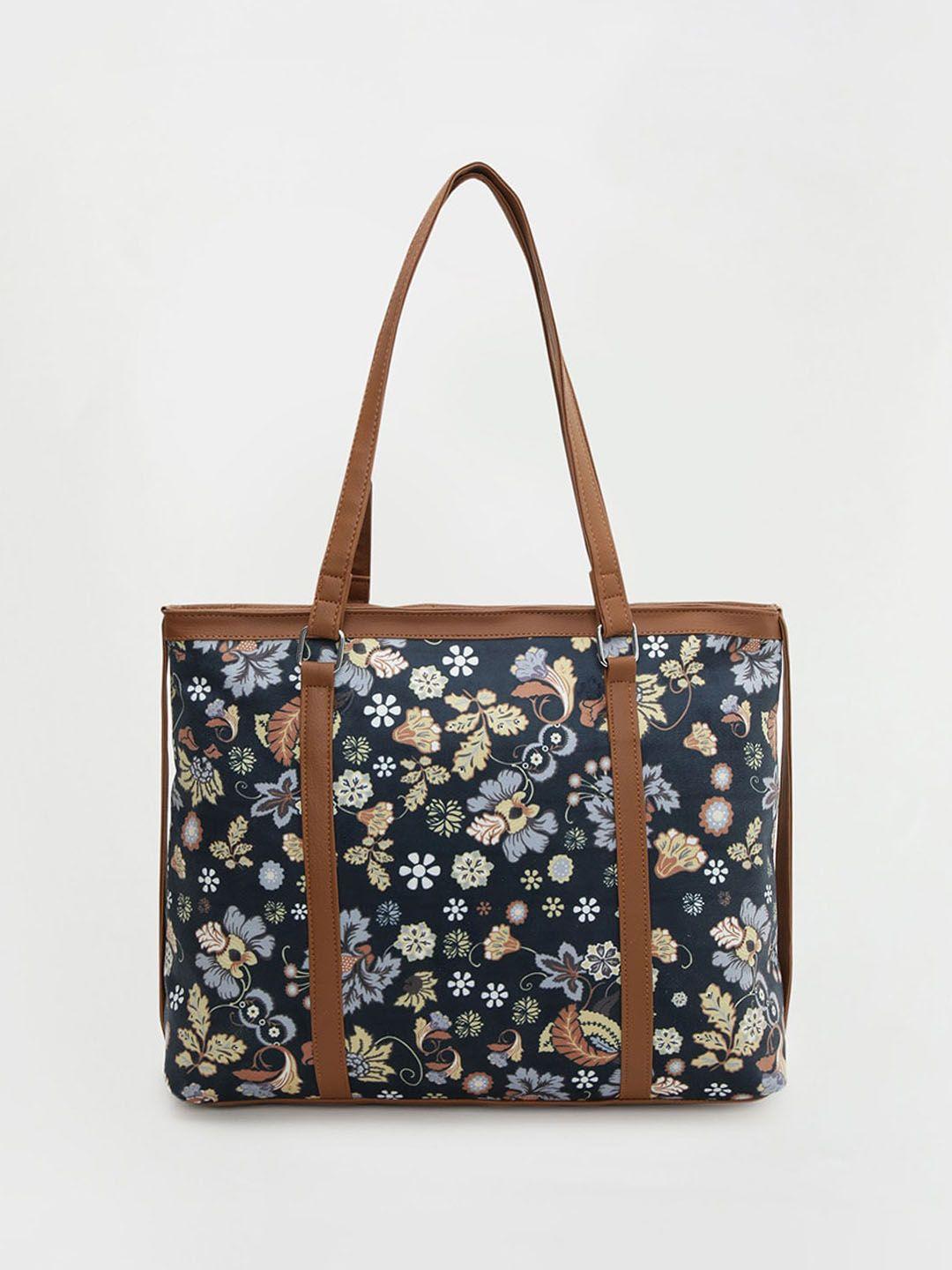 max floral printed shopper cotton tote bag