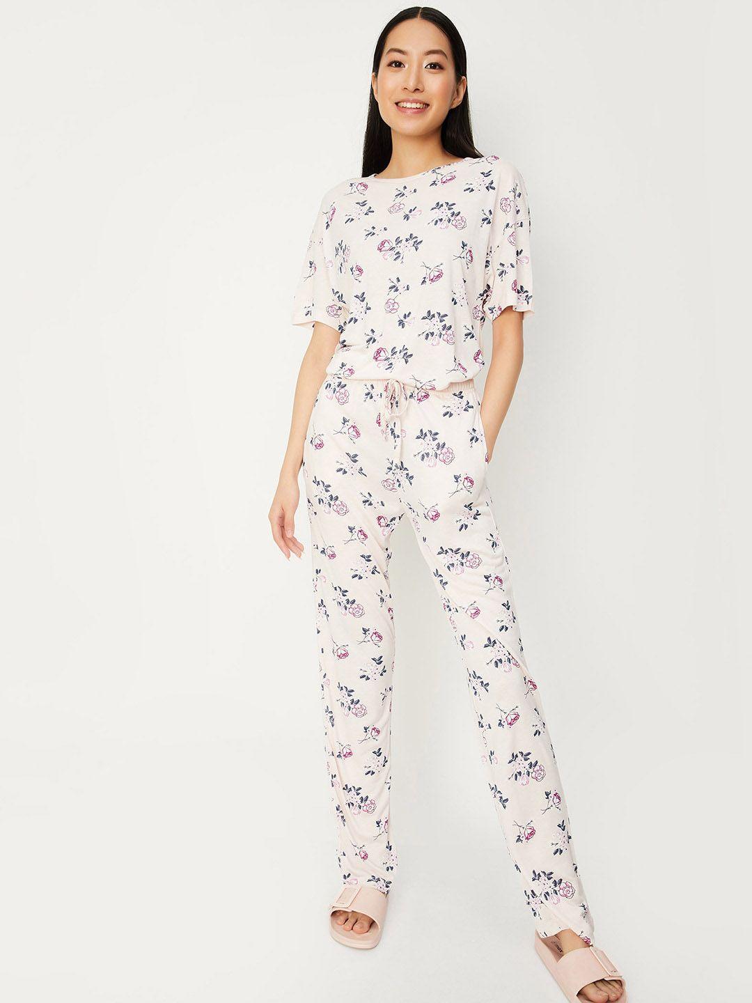 max floral printed t-shirt with lounge pant