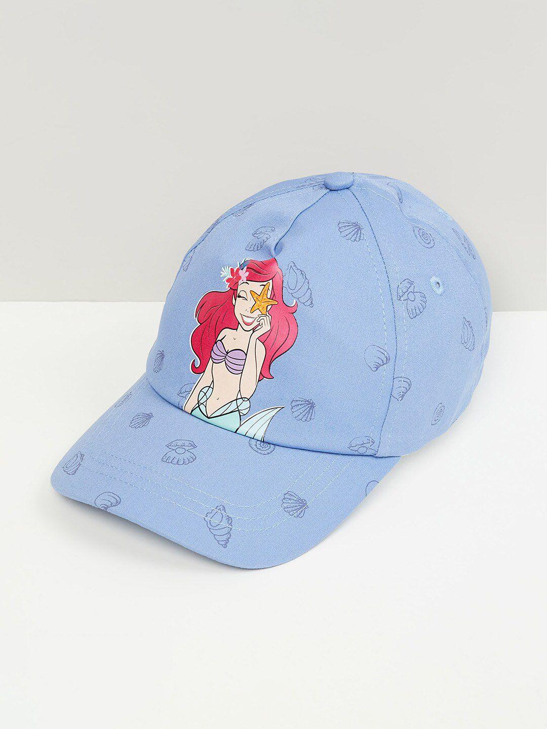 max girls ariel printed pure cotton baseball cap