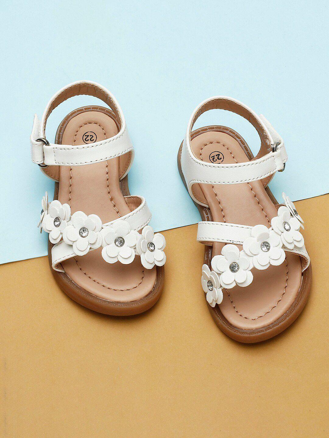 max girls white pu comfort sandals