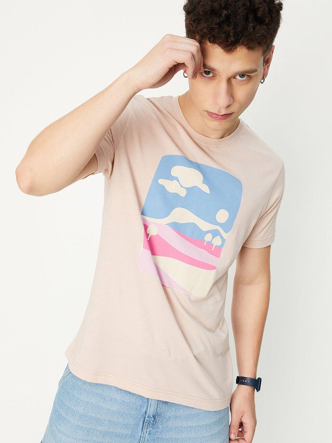 max graphic printed pure cotton t-shirt