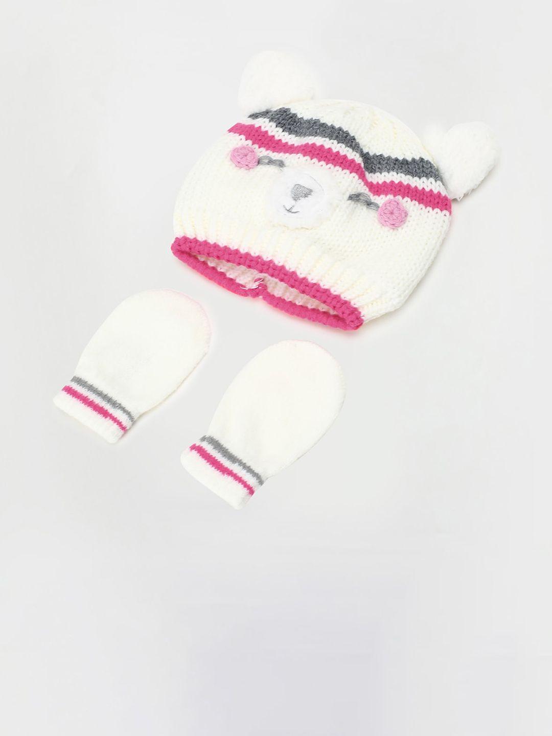 max infant boys acrylic patterned mittens with beanie