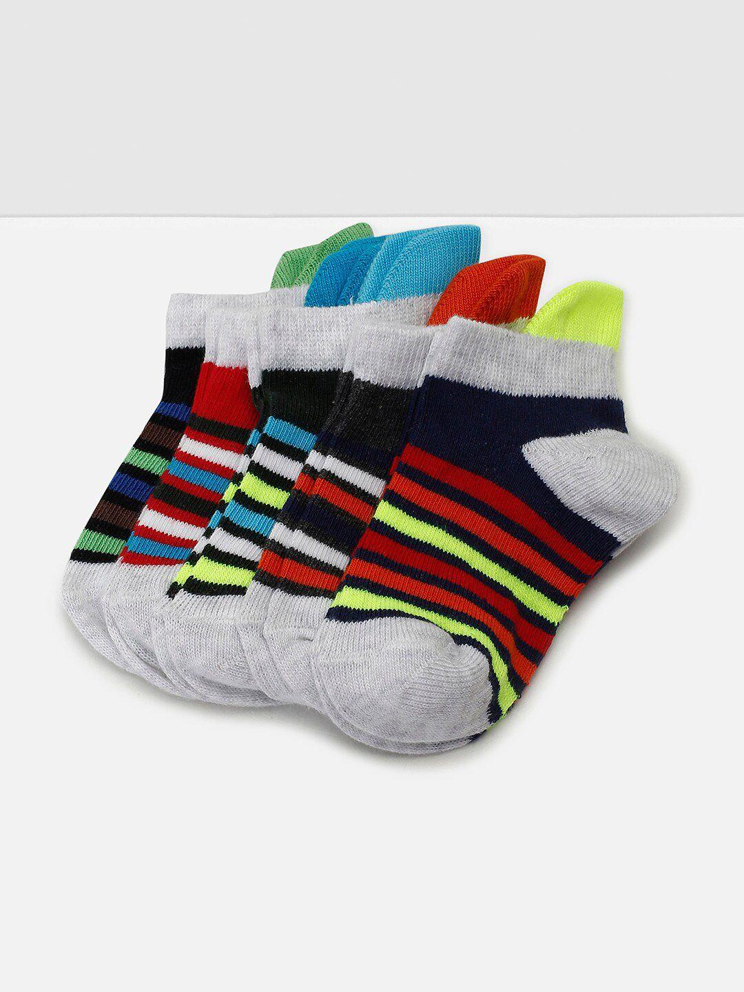 max infant boys pack of 5 striped ankle-length socks