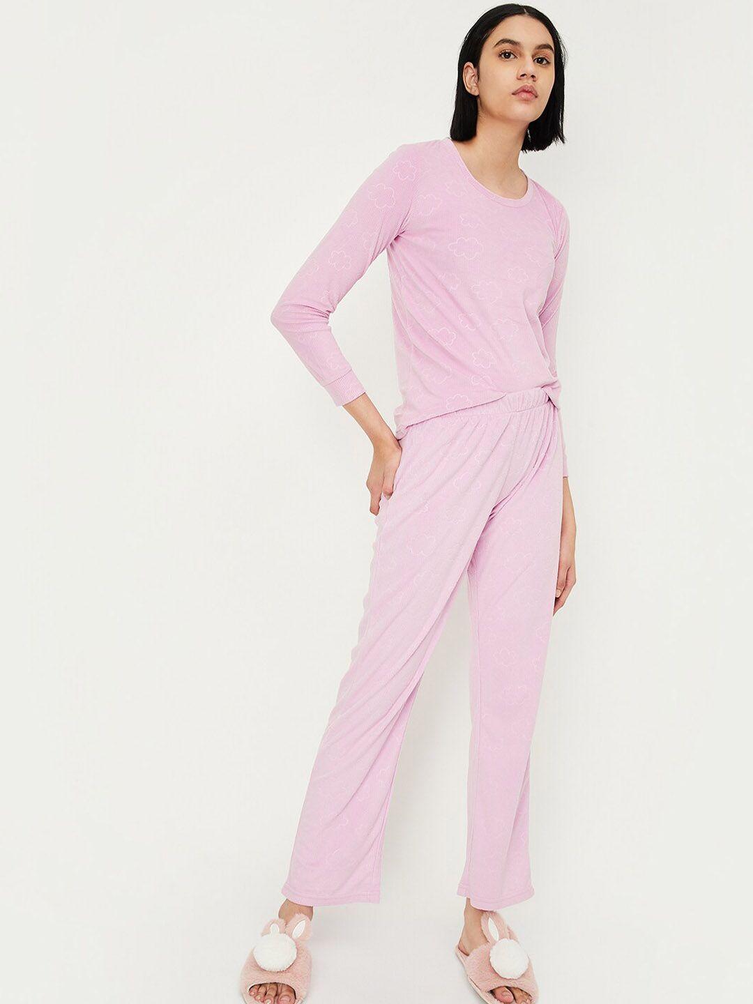 max long sleeves night suit
