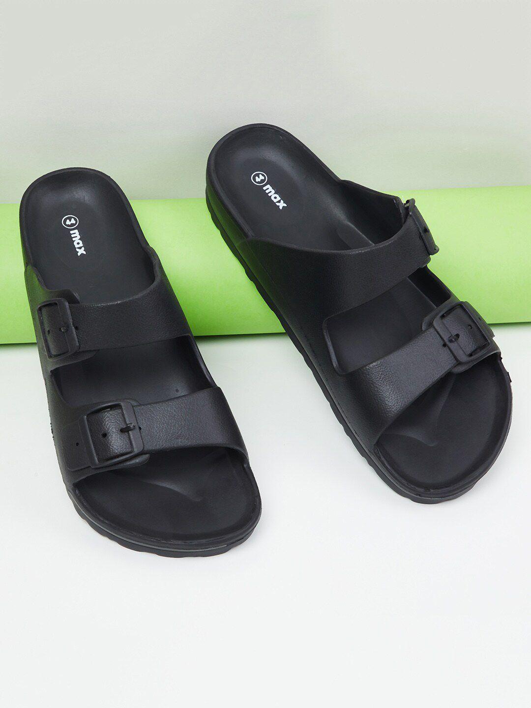 max men black pu comfort sandals