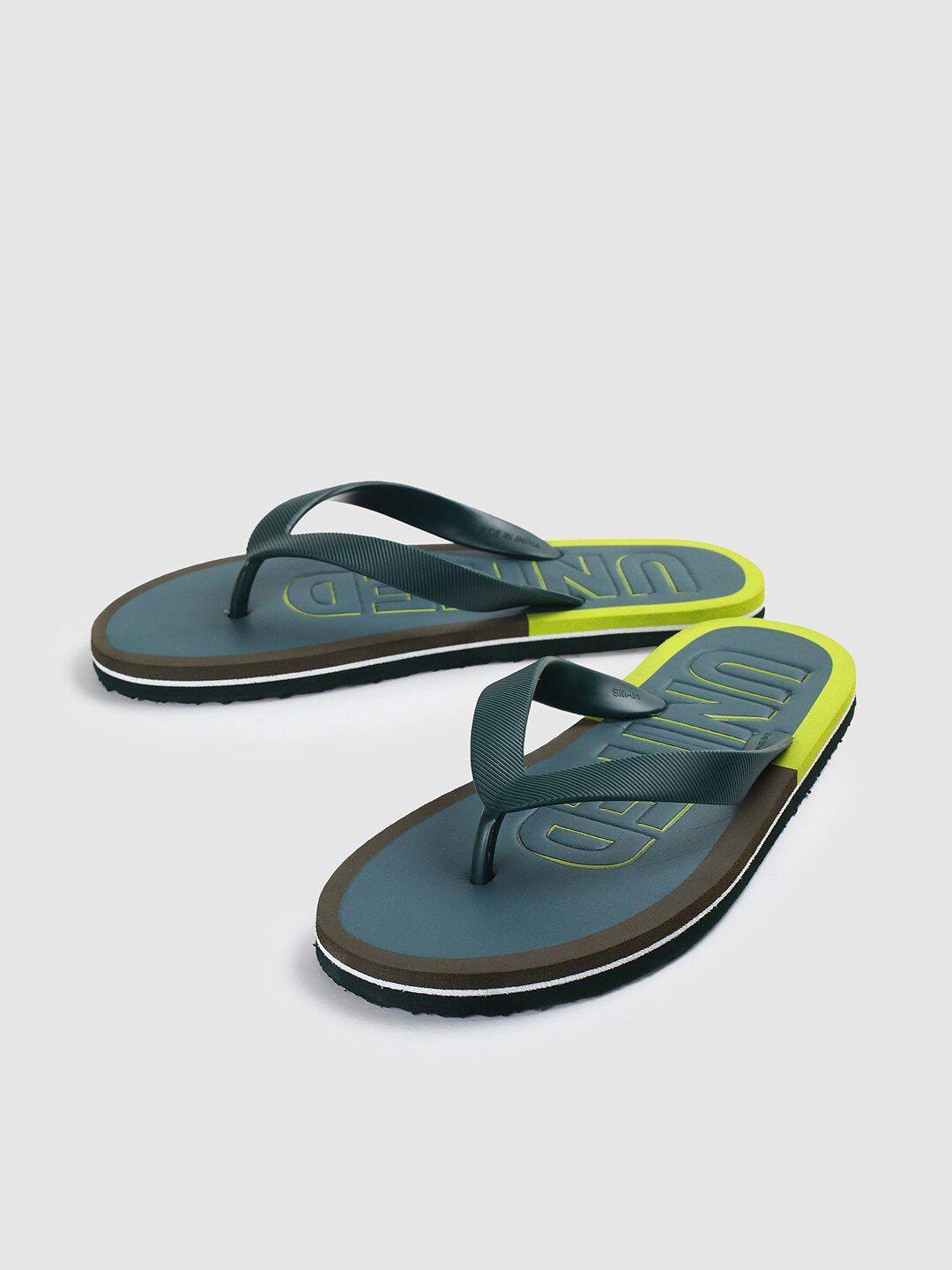 max men green thong flip-flops