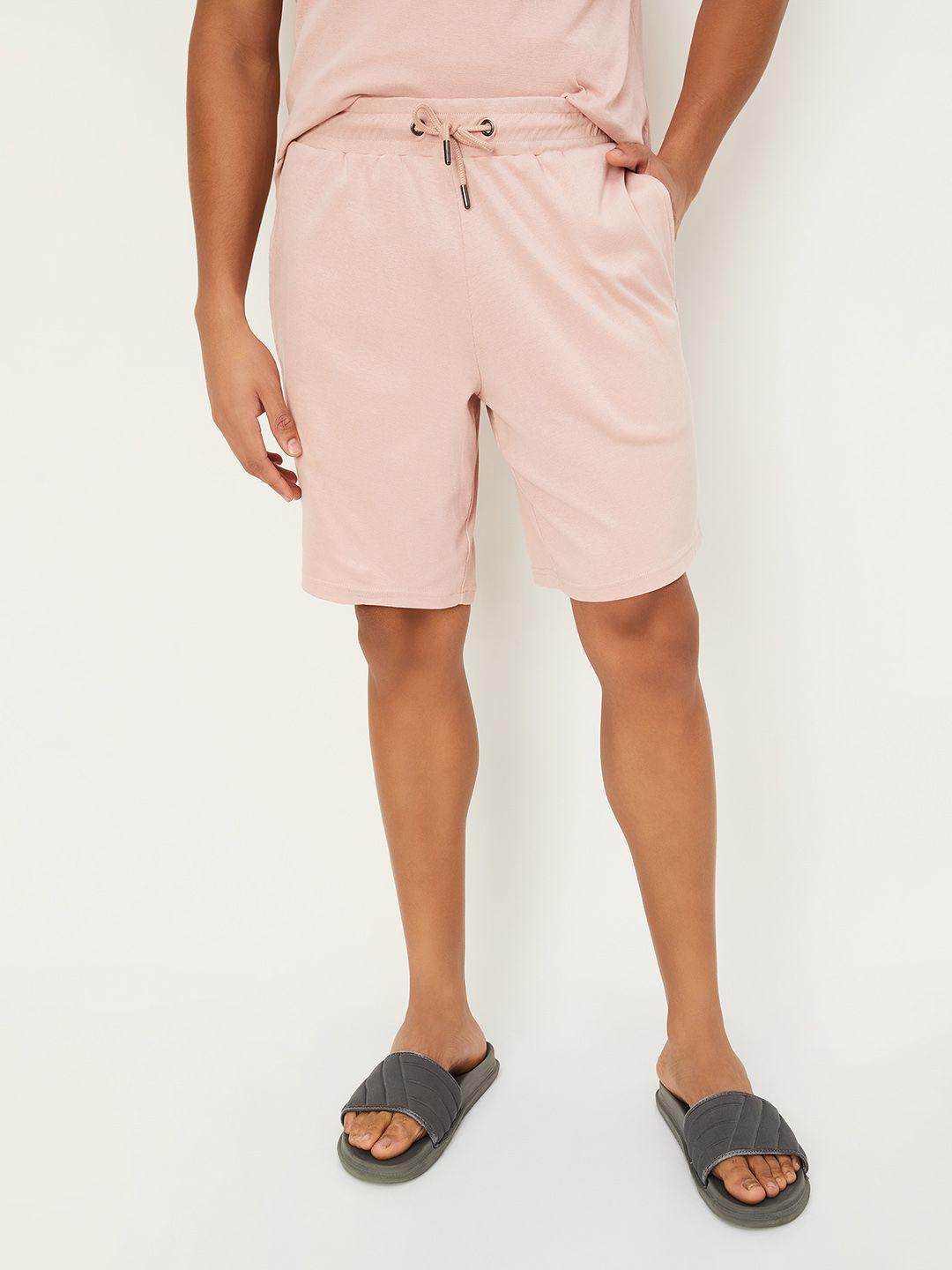 max men mid-rise pure cotton shorts