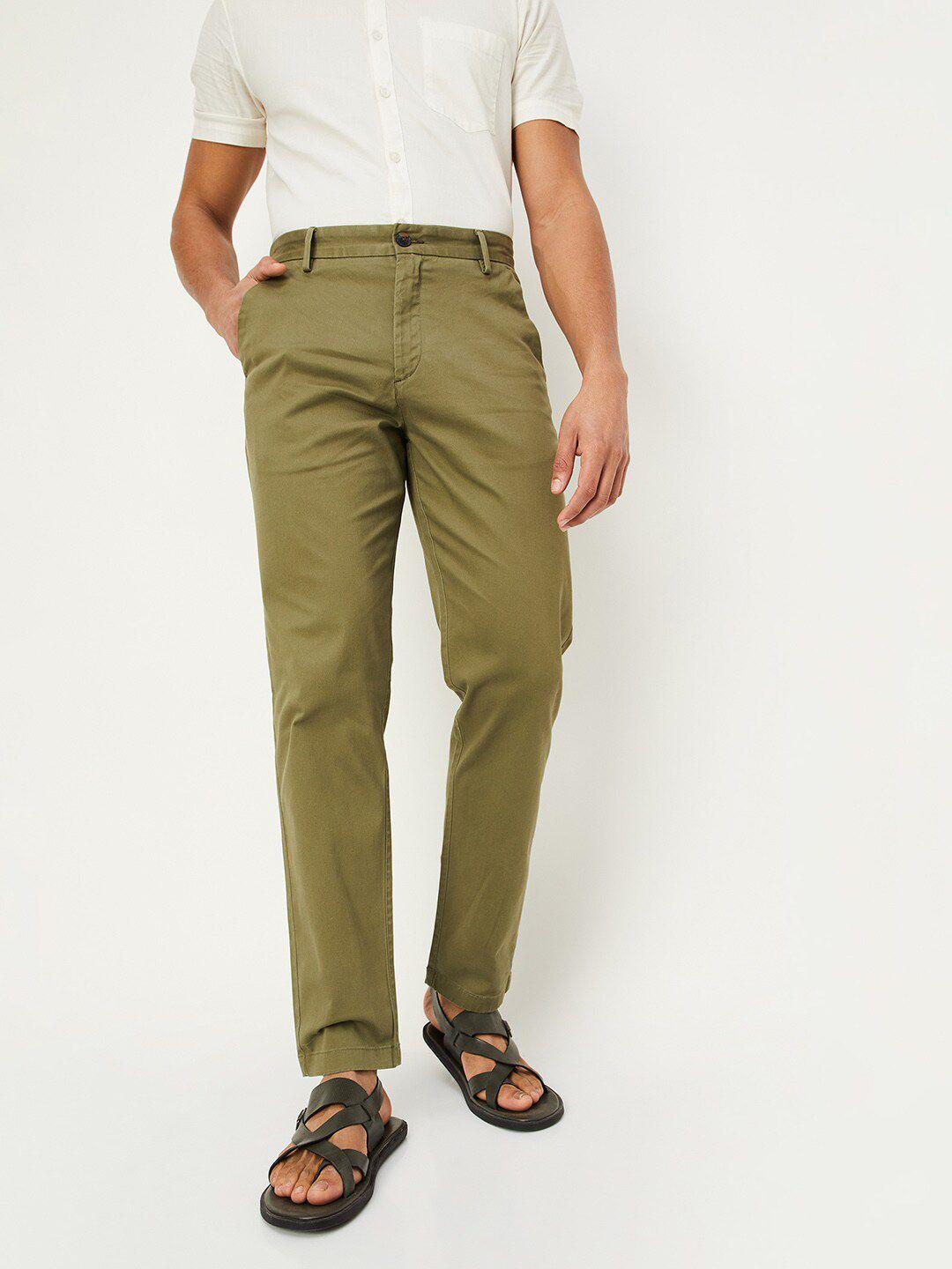 max men mid-rise regular fit chinos trousers
