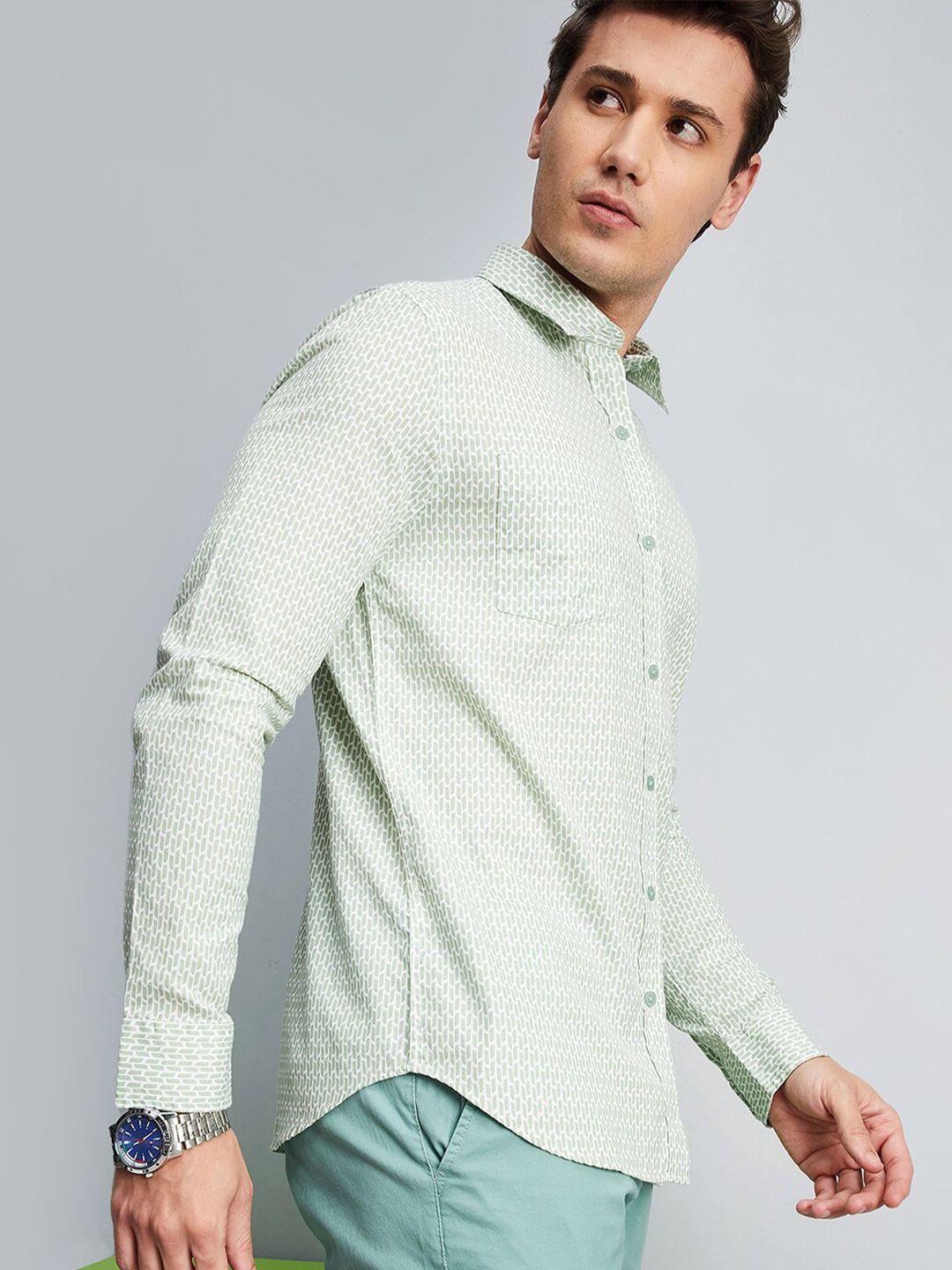 max men printed pure cotton regular fit casual shirt