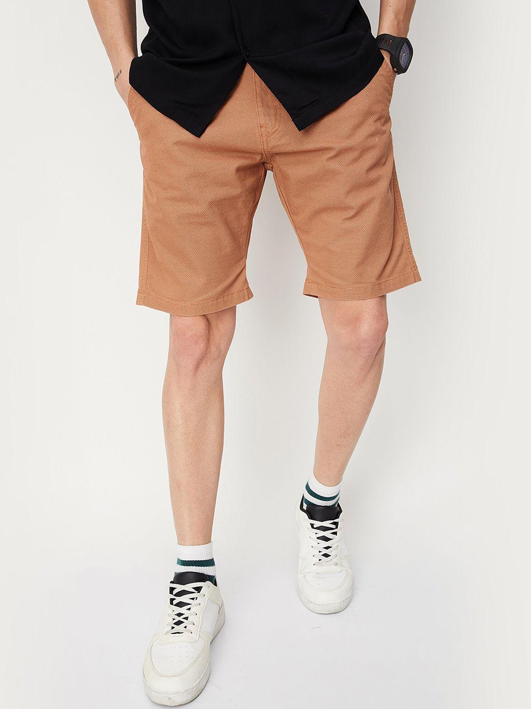 max men pure cotton mid-rise shorts