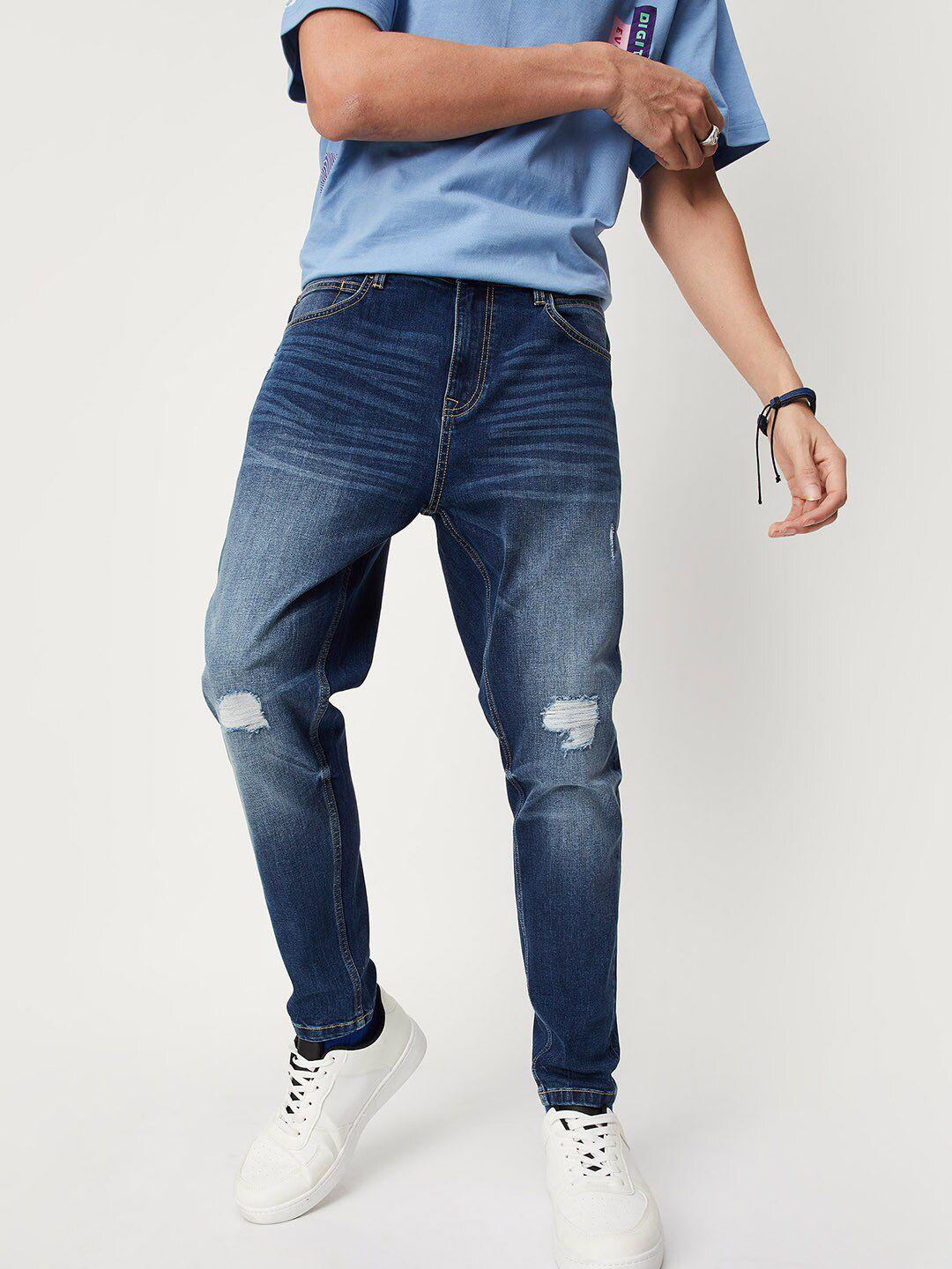 max men regular fit ripped stretchable jeans