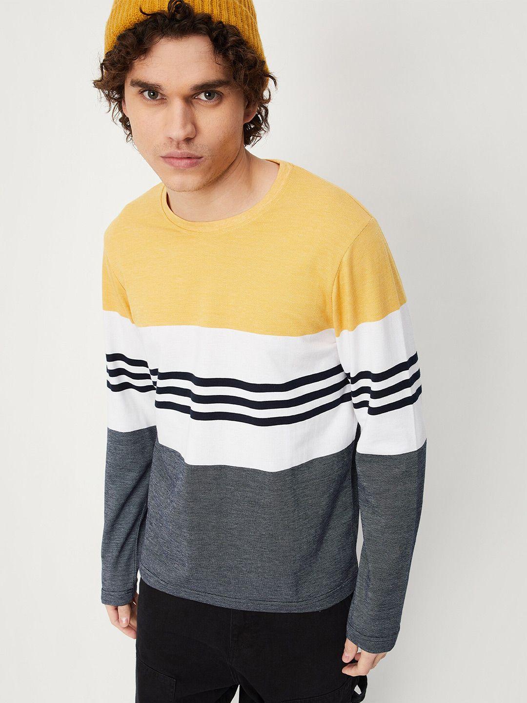 max men striped cotton t-shirt